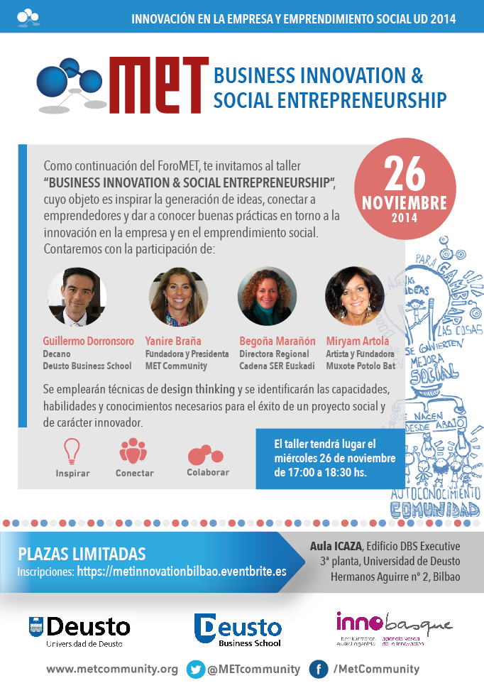 Taller de innovación social y emprendimiento dentro de la Semana Deusto Emprende Bilbao Taller de innovación social y emprendimiento dentro de la Semana Deusto Emprende Bilbao