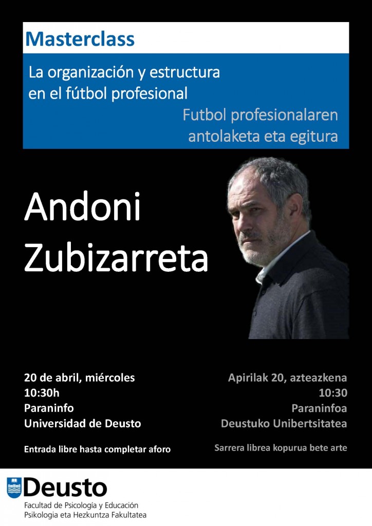 La organización y estructura en el fútbol profesional con Andoni Zubizarreta La organización y estructura en el fútbol profesional con Andoni Zubizarreta