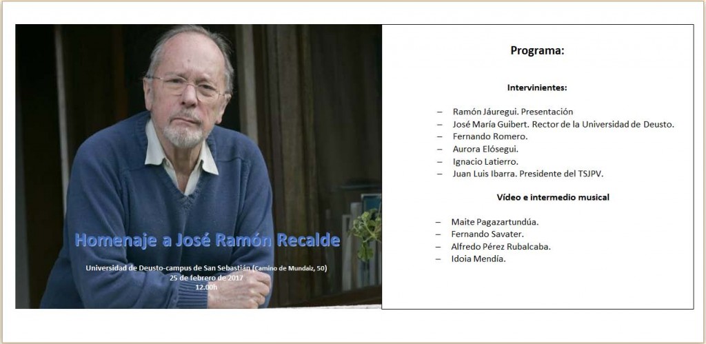Homenaje a José Ramón Recalde Homenaje a José Ramón Recalde
