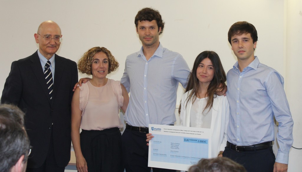 Acto de entrega del Premio Sebastián Iruretagoyena al mejor Trabajo de Fin de Grado en ADE organizado por Deusto Business School Acto de entrega del Premio Sebastián Iruretagoyena al mejor Trabajo de Fin de Grado en ADE organizado por Deusto Business School