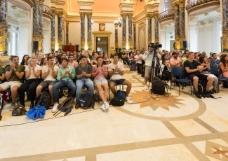 Recepción a los alumnos internacionales en el Ayuntamiento de San Sebastián