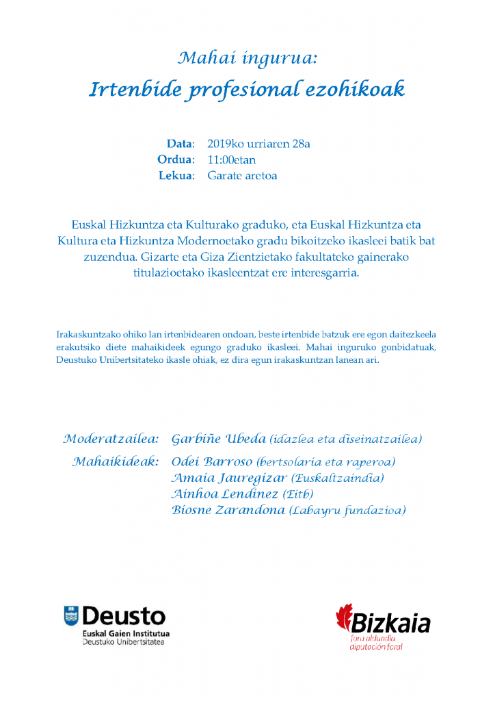 Mahai ingurua: Irtenbide profesional ezohikoak