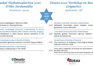Euskal Hizkuntzalaritza 2020 DUko Jardunaldia