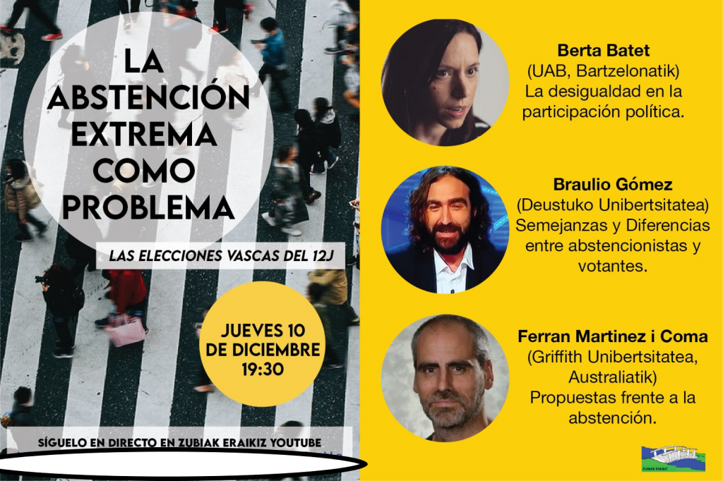 Charla online de Braulio Gómez sobre la abstención extrema como problema Charla online de Braulio Gómez sobre la abstención extrema como problema