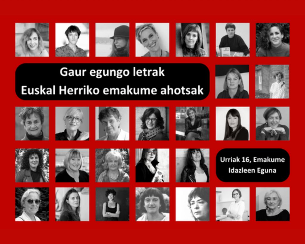 Exhibition. Gaur egungo letrak: Euskal Herriko emakume ahotsak Exhibition. Gaur egungo letrak: Euskal Herriko emakume ahotsak