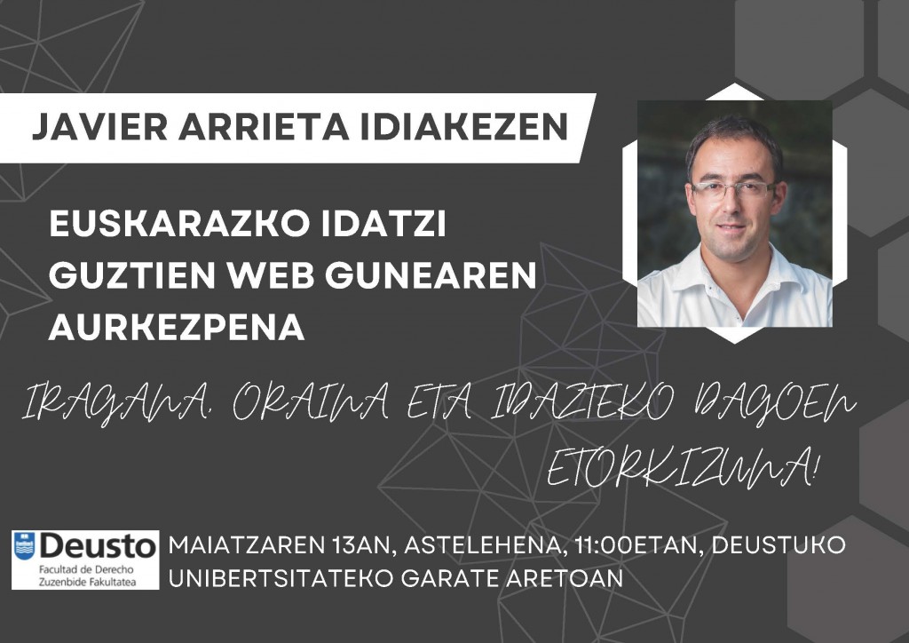 Presentación del sitio web que recoge toda la producción en Euskera de Javier Arrieta Presentación del sitio web que recoge toda la producción en Euskera de Javier Arrieta