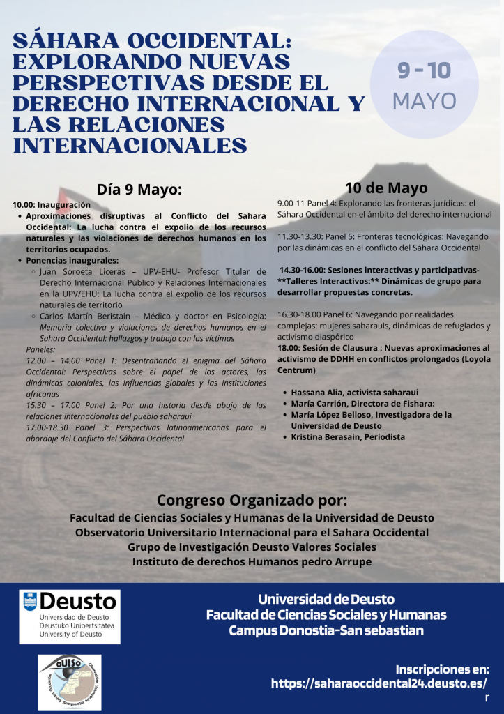 Sáhara Occidental: Explorando nuevas perspectivas desde el Derecho Internacional y las Relaciones Internacionales Sáhara Occidental: Explorando nuevas perspectivas desde el Derecho Internacional y las Relaciones Internacionales