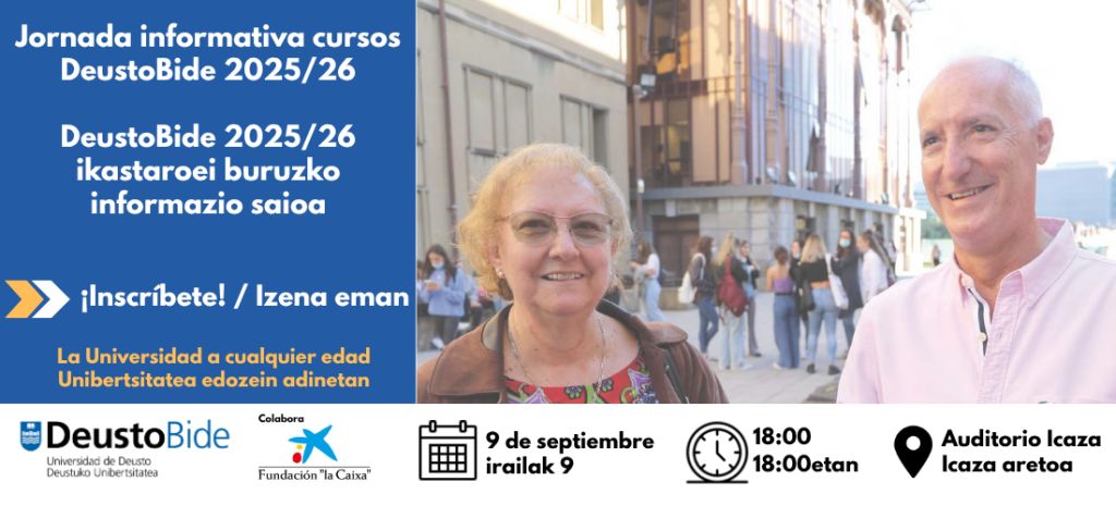 CAMBIO DE SALA - Sesión Informativa en septiembre de cursos de DeustoBide (campus Bilbao) CAMBIO DE SALA - Sesión Informativa en septiembre de cursos de DeustoBide (campus Bilbao)