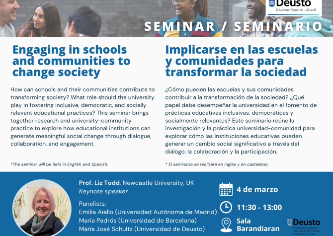 Implicarse en las escuelas y comunidades para transformar la sociedad Implicarse en las escuelas y comunidades para transformar la sociedad