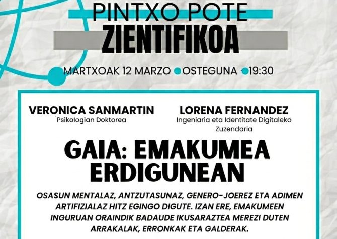 Pintxo-pote científico en Portugalete | Sesgos de género en IA